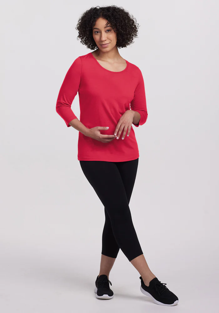 Jenny 3/4 Sleeve Crew Neck - Berry Ice Pop - Image 3