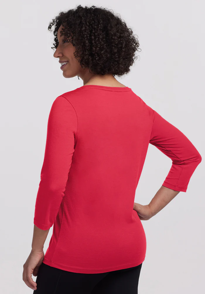Jenny 3/4 Sleeve Crew Neck - Berry Ice Pop - Image 4
