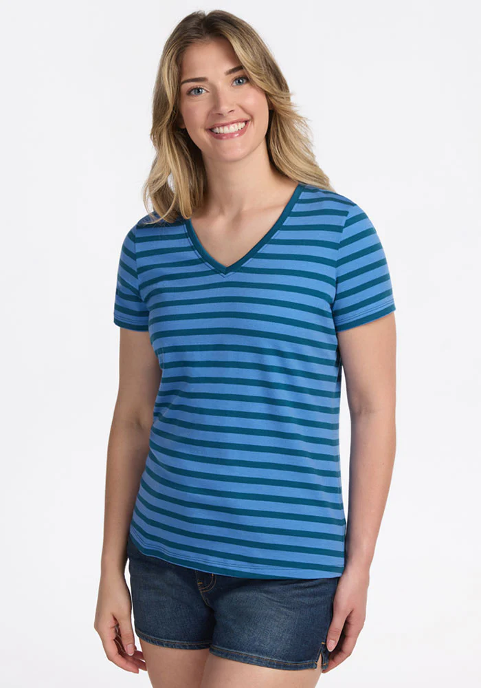 Junie V Neck - Coastal Stripe